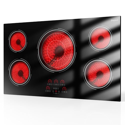 Disaenvir 36 Inch Electric Cooktop - 9400W Powerful 5 Burners Electric Stove