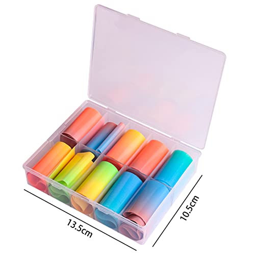 Wokoto 10 Rolls Fluorescence Nail Foils Transfer Stickers Candy Gradient Nail Transfer Foils Starry Sky Nail Decals Wraps Diy Nail Decoration For Women Girls(1.57Inch×39.4Inch) #TOP1