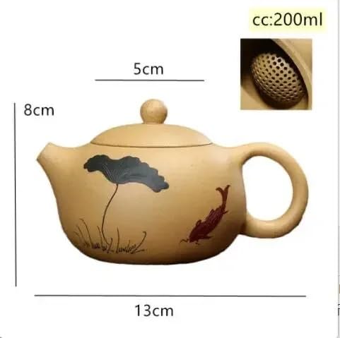 Tetera de Arcilla Morada Hecha a Mano con Filtro de Bola de 200 ml, Ideal para Ceremonias Chinas, té Suelto, Tetera de cerámica Multifuncional (Talla única).