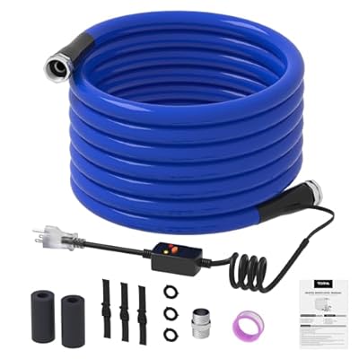 TORVA 25FT Heated Water Hose for RV, Heated Drinking Water Hose with Lead and BPA Free, Electrically Heated Garden Hoses with Insulating Sponge for Camper Water Supply RV Accessories