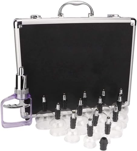 Set di coppettazione sottovuoto, 14 ventose per massaggio completo del corpo, sollievo dal dolore e fisioterapia, include valigia portatile
