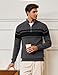 CRYSULLY Quarter Zip Sweater Pullover for Men Warm Winter Spring Cotton Sweatshirts Casual Fashion Golf Polo Sweater Dark Grey XL