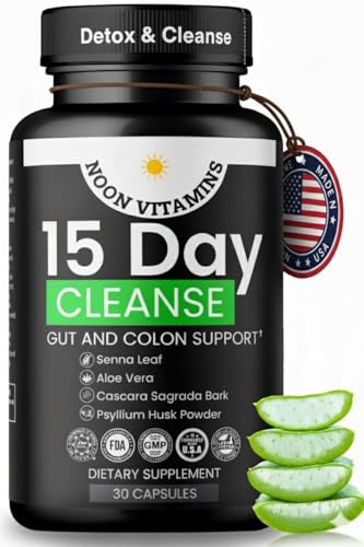 15-Day Colon Cleanse & Gut Detox – Natural Probiotic Cleanser with Senna Leaf, Psyllium & Aloe – Halal for Men & Women – Supports Digestive Health, Regularity & Bloating Relief – 30 Capsules