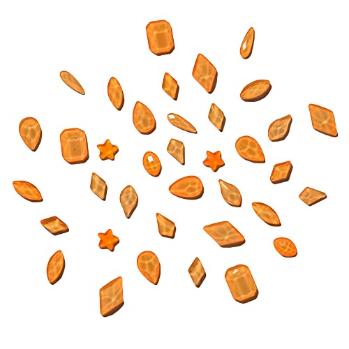 Tisslan 100Pcs Neon Orange Shape Nail Flatback Crystals Glass Stones 3D Nail Gems For Nail Art Design Decoration Accessory Pack Set #TOP3