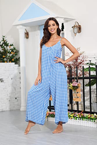 Image of BUENOS NINOS Women's V Neck Floral Maxi Dress Boho Printed Adjustable Spaghetti Strap Ethnic Beach Long Dress with Pockets