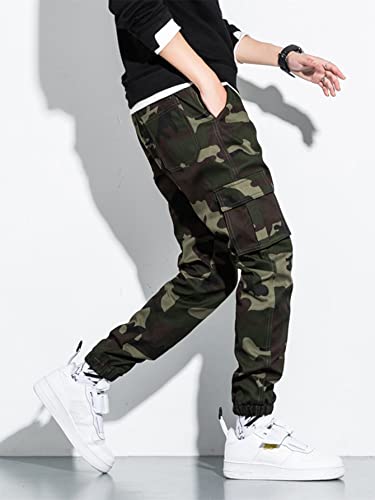 OYOANGLE Men's Camo Casual Joggers Pants Tapered Streetwear Pant Work Hiking Pants with Pockets3