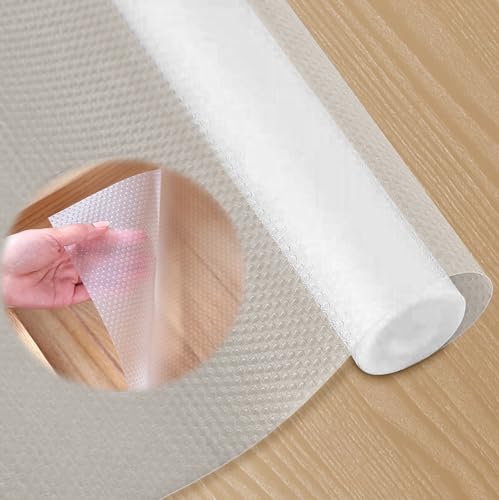 Nizirioo Tapis de tiroir antidérapant transparent : 45 x 600 cm Papier d'armoire Tapis de tiroir EVA imperméable pour étagères, armoires, tiroirs, réfrigérateurs, découpable, non adhésif