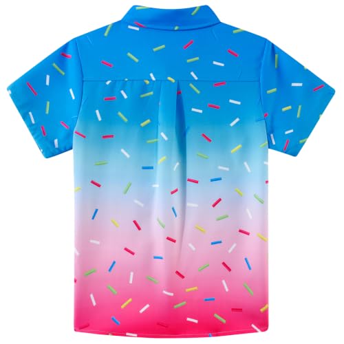 Image of uideazone Boys Novelty Print Short Sleeve Button Down Hawaiian Shirt 5-14Y