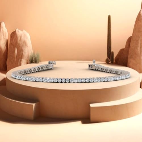 Image of 2 Carat Natural Diamond Tennis Bracelet for Women in 10K Gold in 7.5 Inch