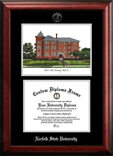 Campus Images NCAA Norfolk State Spartans Unisex Silver Medallion Frame Norfolk State 11w x 8.5h Silver Embossed Diploma Frame Lithograph, Brown, One Size