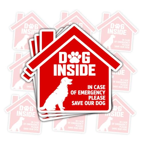 Image of (3Pcs) Dog Inside Fire Sticker, Dog Inside in Case of Emergency Please Save Our Dogs Decal, Pet Emergency Stickers, Sticker Waterproof for Home, Door, Decal 5 inch (Normal, 4in)