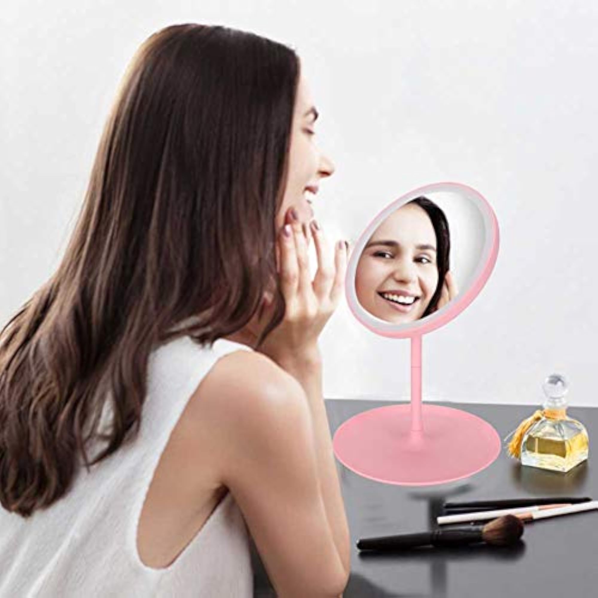 Portable Round LED Light Vanity Mirror