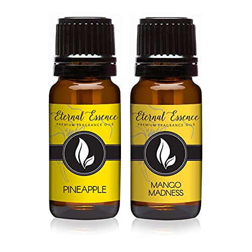 Image of Eternal Essence Oils 2 Pack 10ml Premium Fragrance Oil - Pineapple & Mango - for Candle, Soap Making, Aromatherapy, Diffusers, Home Care, & Humidifiers