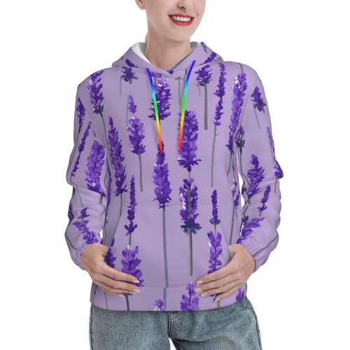 Sweat à capuche lavande EdWal pour femme fini les pulls amples sans forme en hiver