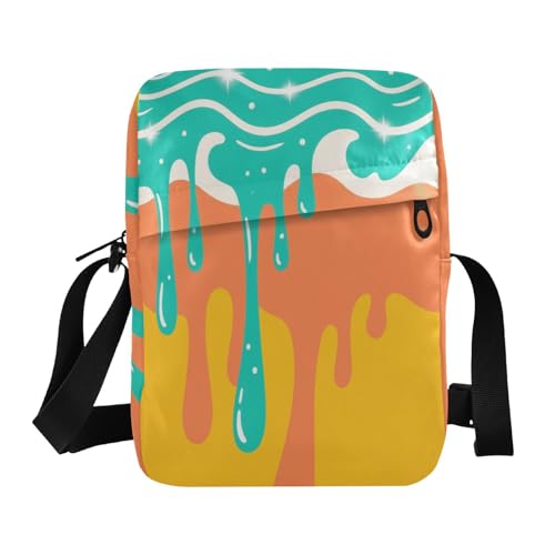 Graffiti Art Orange Green messenger bags crossbody bag men Shoulder Hand Bags Adjustable Strap for Casual Shopping