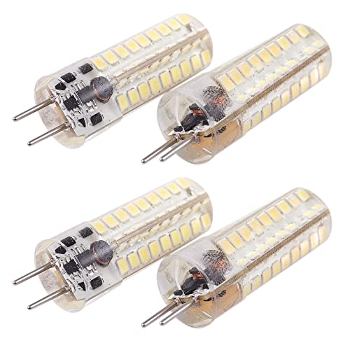 rieder 4X 6.5W GY6.35 Bombillas LED 72 2835 SMD LED 320Lm 50W LáMparas HalóGenas Equivalente Regulable Puro 6000K 360 Grados ÁNgulo de Haz Bombilla de MaíZ de Silicona