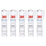 3M 08609 Window-Weld Super Fast Urethane Black Cartridge - 10.5 fl oz, 5 Pack