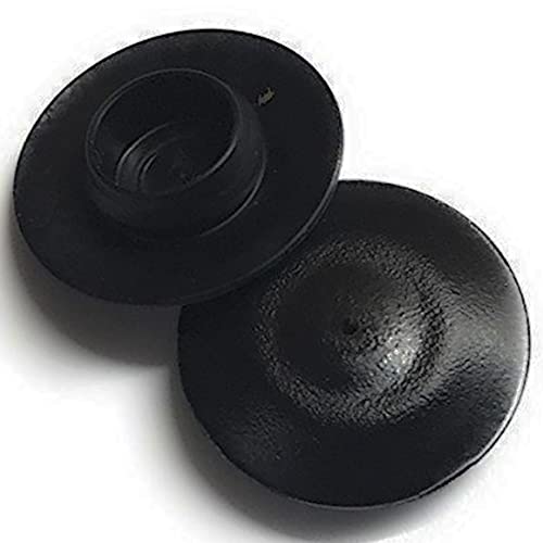 Image of Prescott Plastics 0.5 inch (12.7mm) Outer Diameter Flush Mount Black Plastic Hole Plugs, Round End Caps for Auto Body & Sheet Metal, Impact & Weather Resistant, Made in USA - 10 Pack