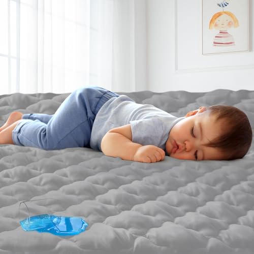 Image of Pack and Play Sheets Mattress Protector Fitted Waterproof Pack and Play Mattress Pad Cover, Compatible with Graco Pack n Play & Dream On Me & Pamo Babe, Playpen/Playard Sheet Quilted, Gray, 39" x 27"