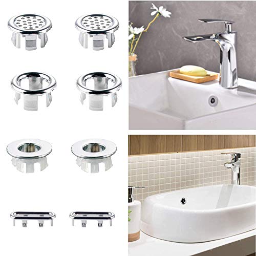 Heatigo anillo de desbordamiento redondo para fregadero de cocina para lavabo, tapa decorativa con orificio de desbordamiento, para accesorios de fregadero de cocina y baño, orificio para lavabo