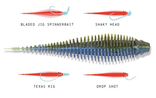 Catch Co 10,000 Fish Yoto Worm Soft Plastic Creature Bait Fishing Lure Electric Shad 4.75" #TOP7