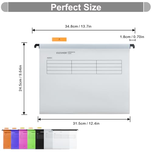 Weiß Hängemappen A4, Hiziwimi 20 Stück PVC Aktenschrank Weiß Hängemappe a4, Hängeregister mappen mit Tabs und Einsätzen für Büro, Schule, Desktop-Aktenaufbewahrung, Dateiklassifizierung