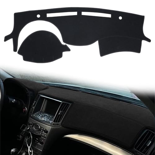 puxhig Dashboard Cover Custom Fit for Infiniti G25 G25X G35 G35X G37 G37X 2008 2009 2010 2011 2012 2013 Infiniti Q40 Q60 2014 2015 Dash Cover Mat Pad Carpet Protector (Black)