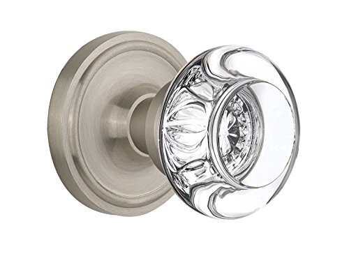 Image of Nostalgic Warehouse Classic Rosette Round Clear Crystal Door Knob