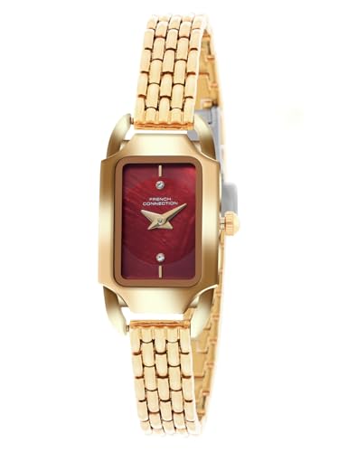 Image of French Connection Opessence Opessence Analog Maroon Rectangle Dial Watch for Women -FCN0177GM