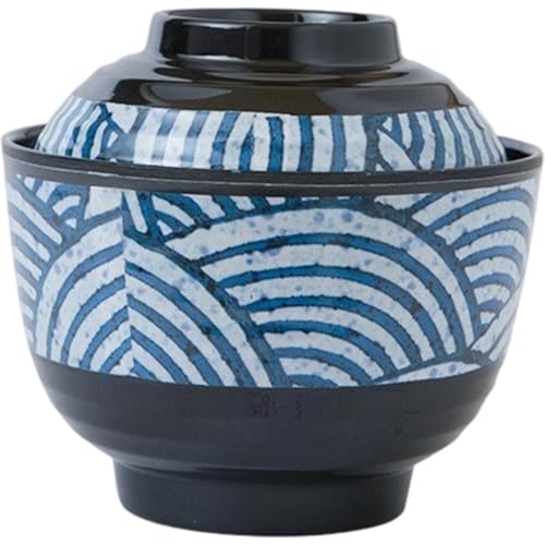 Vepoty 味噌汁椀 蓋付き 和風 ご飯椀 ラーメン椀 メラミン製 耐衝撃性 耐熱 キッチン食器