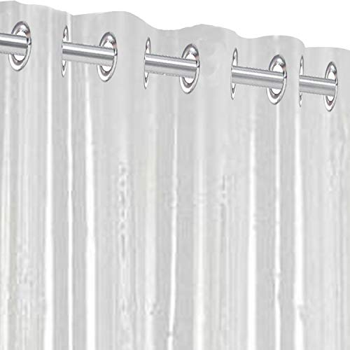 Image of Kuber Industries 30 MM PVC AC Curtain|100% Water Proof Transparent Curtain|Eyelet Rings & Quick Water Release|Size 9 Feet