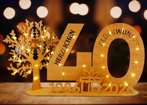 WAREHOUSE Geldgeschenk Geburtstag Holz, Originelle Geburtstag Geschenk Frauen & Männer, DIY Dreidimensionale Bäume Deko Schild Gästebuch Geburtstagszahlen Holz Schild Gäste