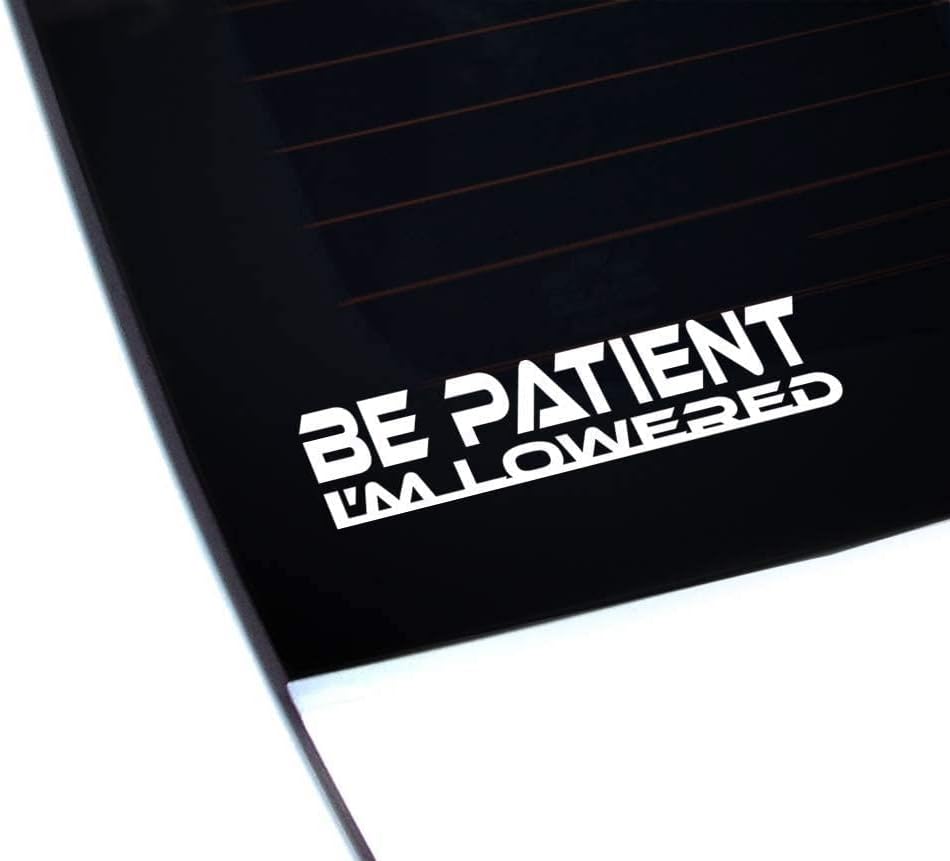 Be Patient I'm Lowered Car Sticker, Vinyl Decal, Window Bumper Sticker, Car Styling, Auto Tuning, JDM, Funny Car Sticker, 4x4 Caravan Campervan Decal, 200mm
