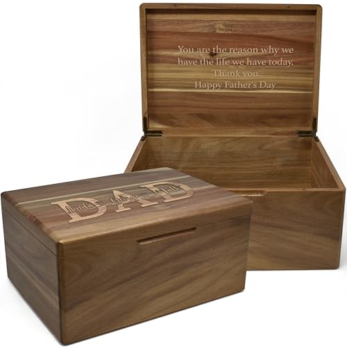 Dad Box with Kids Names - Custom Keepsake Box for