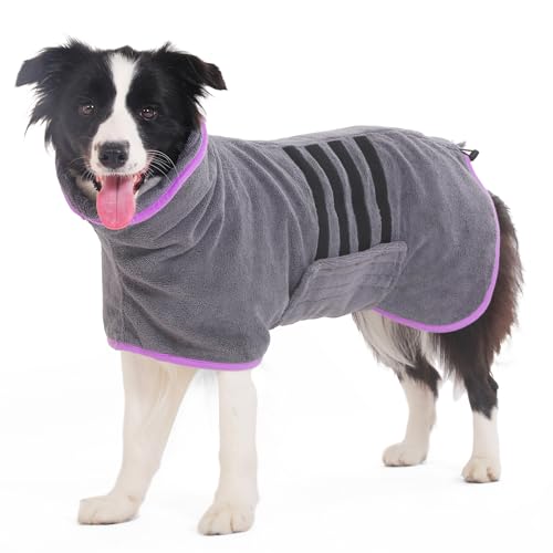 Microfibre-Dog-Bathrobe-Dog-Towel-Wrap-Super-Absorbent-Dog-Drying-Coat-Bath-Robe-for-Puppy-Medium-Large-Dogs-Fast-Drying-Adjustable-for-Pet-Dogs-Cats Microfibre Dog Bathrobe Dog Towel Wrap Super Absorbent Dog Drying Coat Bath Robe for Puppy Medium Large Dogs Fast Drying Adjustable for Pet Dogs Cats