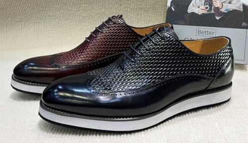Santimon Men’s Dress Shoes Wingtip Oxford | Embossed Leather with Lightweight Cushioned Platform Sole | Business-Casual Footwear for Office, Wedding4