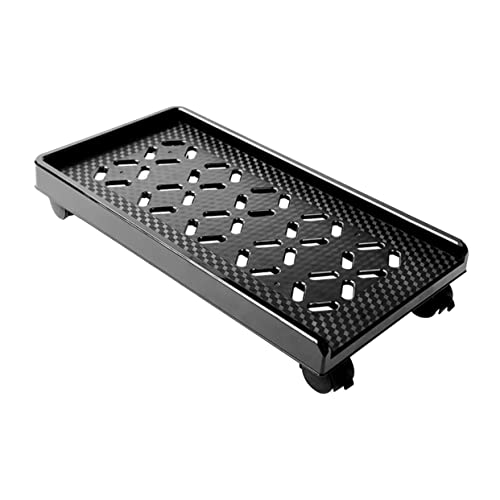 Soporte móvil para CPU con ruedas y freno, estructura de plástico ABS, con abertura para disipación de calor, esquinas redondeadas, soporte inferior estable, acabado negro para uso en oficina y hogar miniatura 1