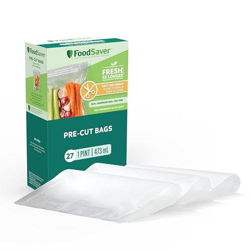 Image of FoodSaver Pint Pre-Cut Vacuum Seal Bags, Easy Use Vacuum Storage Bags, Align to Seal and Tear to Open Vacuum Sealer Storage Bags, 108 Pack
