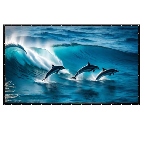 INMOZATA Foldable Projector Screen 120 Inch/244x183cm Wall & Ceiling Projector Screen with PVC Black Backing, 4:3 Aspect Ratio Matte White Screen for Home Cinema Theater School Office Outdoor Indoor