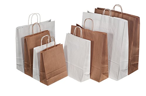 Papiertragetaschen weiß, Kordelgriff (250Stück - 3l-190x70x240mm) Cover