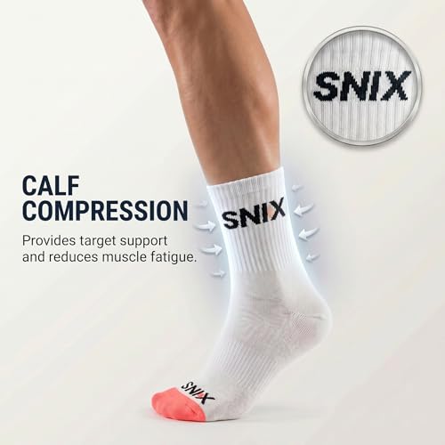 Image of SNIX Sportswear Athletic Ankle Socks, Men, White with Colour Accent, Cotton Blend