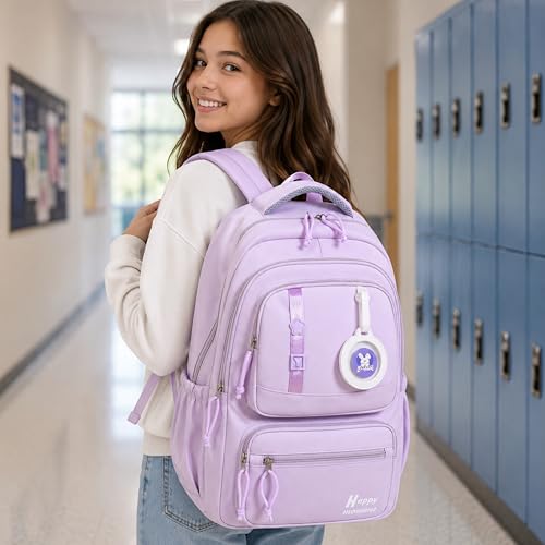 Image of Korean Style School & College Backpack with Detachable Pouch | 18 Inch Large capacity bag for Girls & Boys Age of 12-16 years | Best for School, Tution, Travel, Camping