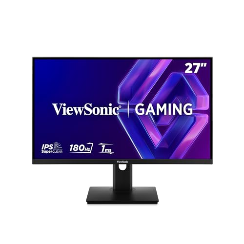 ViewSonic XG27G1 Gaming Monitor 27 inch 180 Hz, 1 ms MPRT, G-Sync Compatible, IPS Panel, HDR 10, Angle and Height Adjustable, Frameless, HDMI 2.0 x 2, DisplayPort