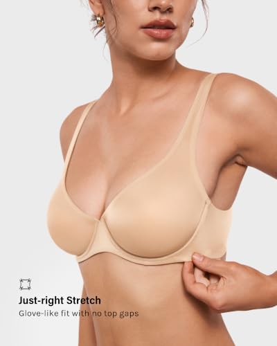 Image of INLYRIC Women's Mesh Balconette Bra Unlined | Ultra-soft, Unlined, Underwire, Light Support, No Padding, Semi-sheer, Demi, Seamless Look, Sexy, Supportive Comfortable
