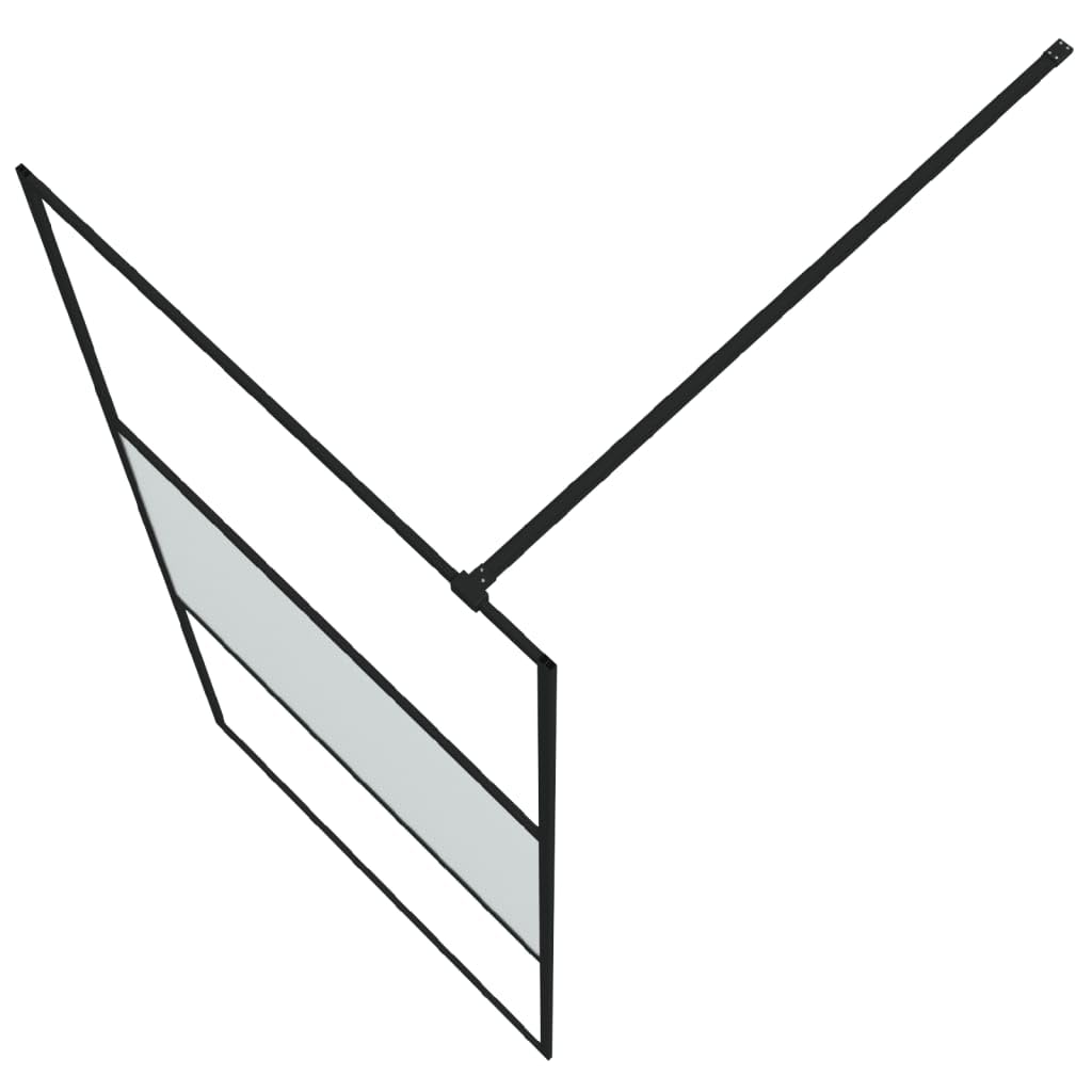 Mampara de ducha de cristal templado semimate, 90 x 195 cm, 5 mm, perfil de aluminio, 3 paneles, protección contra salpicaduras para esquina y nicho