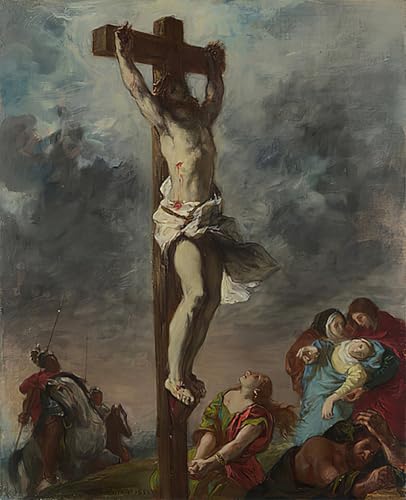 Toile Le Christ en croix de Delacroix pour sublimer la décoration de votre salon