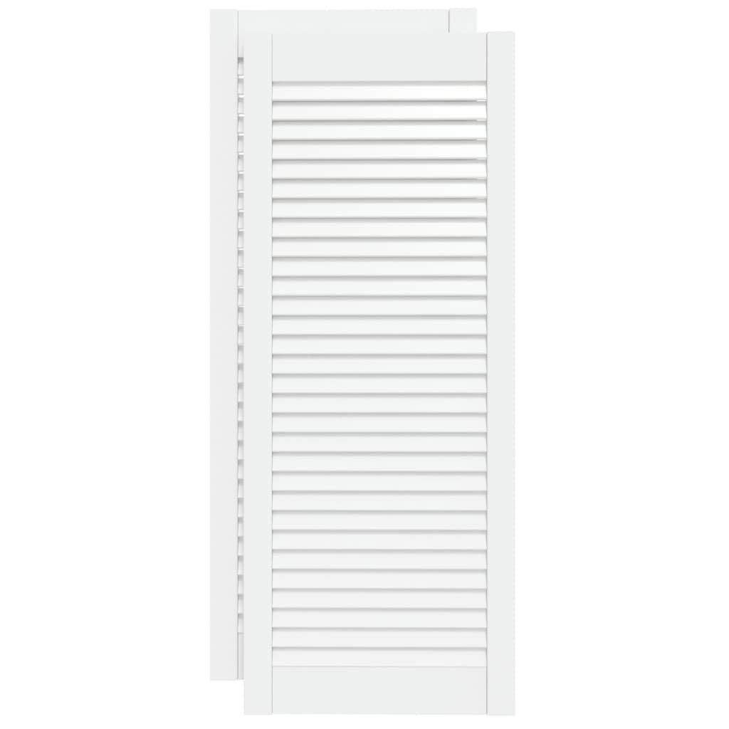 Genérico Puerta de Armario Lamas 2 uds Madera Pino Blanco 99,3x39,4 cm,Bricolaje,Accesorios de Bricolaje,Ferretería para armarios,Puertas de armarios,151170