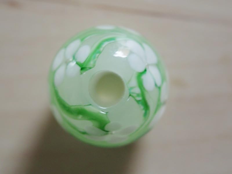 Amazon.co.jp: 新色白緑色(J) とんぼ玉 18mm 蜻蛉玉 トンボ玉 花柄