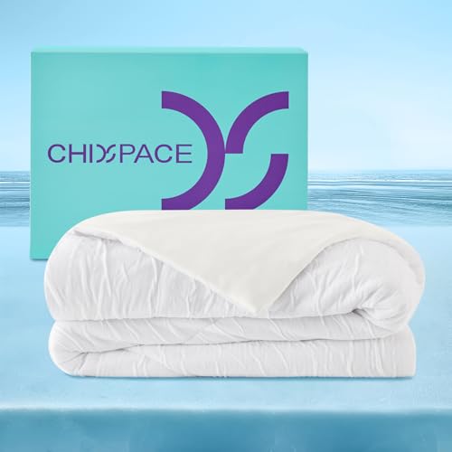 ChiXpace Cooling Comforter King/Cal King Size - Lightweight Summer Comforter for Hot Sleepers and Night Sweats, Q-Max 0.4 with Japanese Arc-Chill Cold Tech Fabric, Cooling Blanket White