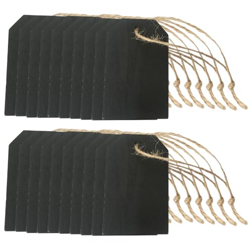 Mini pizarras de madera negra Ipetboom con cuerda para colgar y etiquetar comida